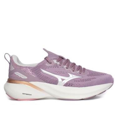 Imagem de Tênis Feminino Mizuno Glow 3 Respirável Roxo Claro, Roxo, 35