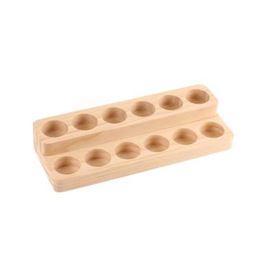 Imagem de FashionCha Suporte de Exibição de óleo Essencial de Madeira de 2 Camadas para 12 Frascos (15 Ml) Organizador de Armazenamento de óleo Essencial para Presente de