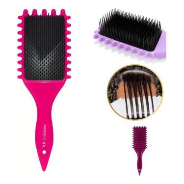 Imagem de Escova Cabelo Fitagem Raquete Cachos Ondulado Profissional - RJI Utili