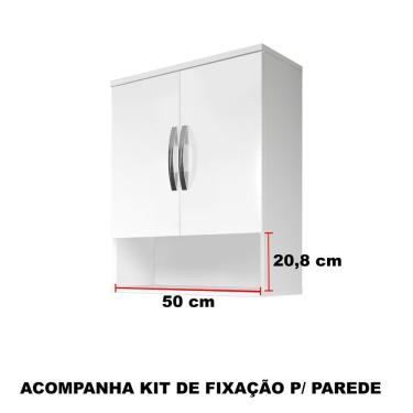 Imagem de Armário Suspenso - 2 Portas Com Nicho - Cor Branca