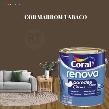 Imagem de Tinta Para Parede Acrílica Coral Renova Cor Marrom 3,2l Lavável Premiu