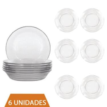 Imagem de Kit 6 Prato Redondo Fundo 19,6Cm Para Sopa Refeição Duralex - NADIR FI