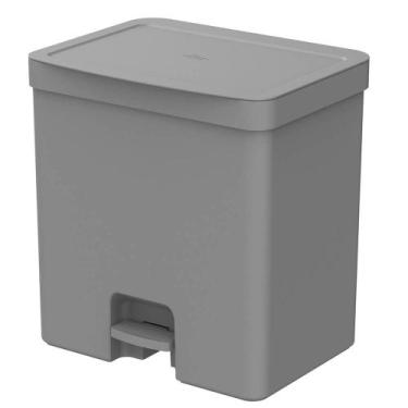 Imagem de Lixeira para Banheiro e Cozinha com Pedal Trium Chumbo 20L - Ou, Chumb