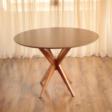 Imagem de Mesa de Jantar Redonda Base Estrela Tampo de BP 18mm com Acabamento Texturizado - 100cm