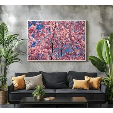 Imagem de Quadro Decorativo Grande Premium Árvores Coloridas Sala Hall (02, Branco, 120x80)