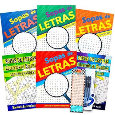 Imagem de Crosswords Livros De Quebra-Cabeças Em Espanhol Para Adultos E Idosos - Conjunto Busca 6 Palavras (Mais 390 No Total) ~ Libros Búsqueda Palabras Y Crucigramas