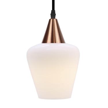 Imagem de Lustre Pendente Taschibra Monalisa Branco Leitoso E27 Bivolt Cobre