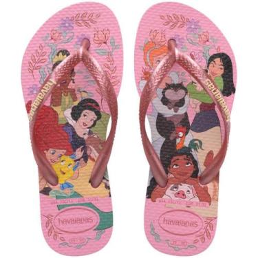 Imagem de Chinelo Havaianas Infantil Princesas SLIM KIDS 29/30 Rosa PAR