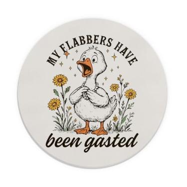 Imagem de TFKFJLF Mouse pad engraçado silly goose floral pequeno redondo para mesa, tapete de mouse kawaii anime fofo, presentes de ganso acessórios de mesa, presentes de escritório para colegas de trabalho