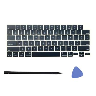 Imagem de Teclas de teclado de substituição, 1 conjunto de teclas serve para MacBook Pro/Air Retina 14.2/16.1 polegadas modelo A3403 2024-2025 ano (Blcak)