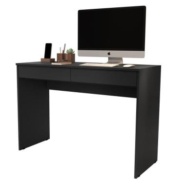 Imagem de Mesa Para Computador PC Escrivaninha Home Office 2 Gavetas Multiuso Mesinha Estudo Trabalho Canto Escritório Quarto Basic - Preto - RPM