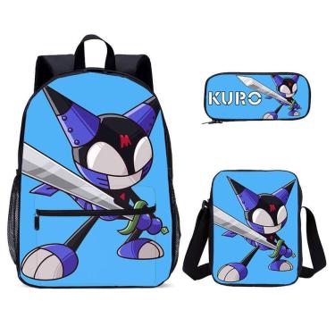 Imagem de Conjunto de mochilas KuroChan Casual Satchel, bolsa escolar de anime, 3 peças