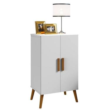 Imagem de Armário Multiuso Sapateira Pés Retrô 2 Portas Carly Branco