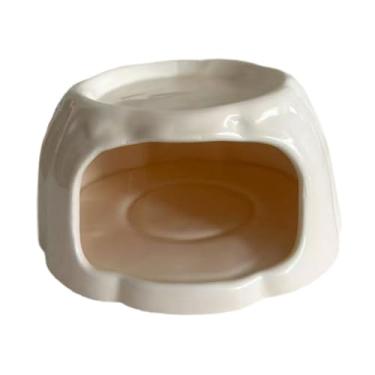 Imagem de ShengQuanHao Casa para Hamster com Comedouro, Móvel, Esconderijo Criativo para Pequenos Animais Ao Ar Livre, Caverna para Chinchilas E Acessórios, Laranja Claro