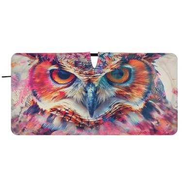 Imagem de CEBUGI Para-brisa de carro dobrável Sombra de sol águia careca com olho azul para janela de carro guarda-chuva para-brisa frontal para-sol para acessórios de carro bloqueador solar refletivo de carro