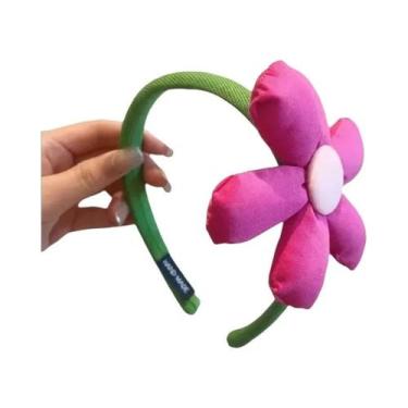 Imagem de Tiara De Cabelo Grande Com Flores Coloridas Para Meninas, Acessórios D