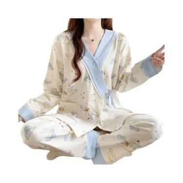 Imagem de Pijamas De Maternidade Pós-Parto Primavera Outono Verão Finos Para Ama