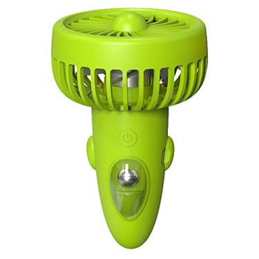 Imagem de Ventilador portátil de mão com 3 velocidades recarregável via USB bateria 1200mAh design hands-free cordão para tarefas domésticas escritório acampame