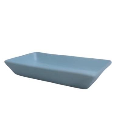 Imagem de Travessa de Cerâmica Branca Premium – Prato de Servir para Mesa Posta com Sofisticação e Design Gourmet. Refratário para Servir com Elegância. Refratário para Servir com Elegância (Azul)