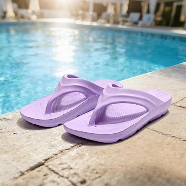 Imagem de Sandálias ortopédicas para mulheres e homens, suporte de arco para recuperação, chinelos macios de praia de verão, Roxo claro, 5.5-6.5 Women/4-5 Men
