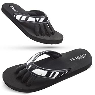 Imagem de Pedi Couture sandálias femininas pedicure separadoras de dedos – confortáveis, leves e almofadadas para aliviar seus pés de dor e inchaço – vários estilos e tamanhos, Zebra, Small