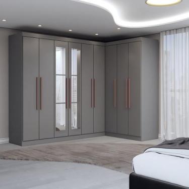 Imagem de Guarda-Roupa Casal Modulado Odisseia 9 Portas 2 Gavetas com Espelho On