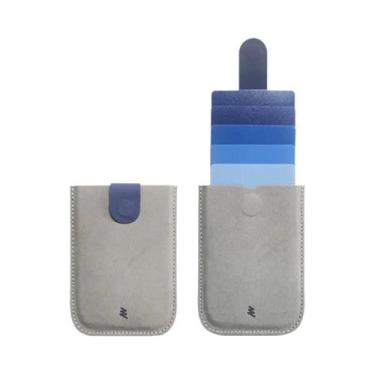 Imagem de Porta-cartões De Couro Com Gradiente De Cor, Slim E Portátil, Carteira