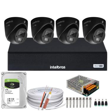 Imagem de Kit Intelbras 4 Mini 3220d C/áudio Dvr 4 Canais 1004c Hd 1tb