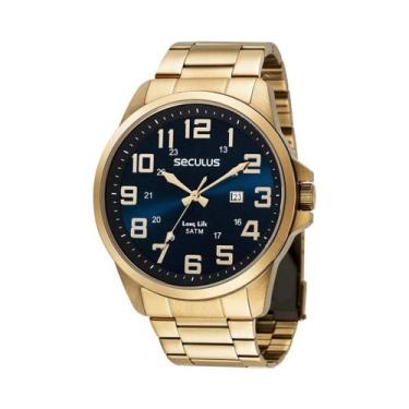 Imagem de Relogio Seculus Masculino Dourado Long Life Original