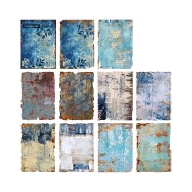 Imagem de Papel Vintage Efeito Ferrugem 30 Folhas Para DIY, Planner, Diário Arte