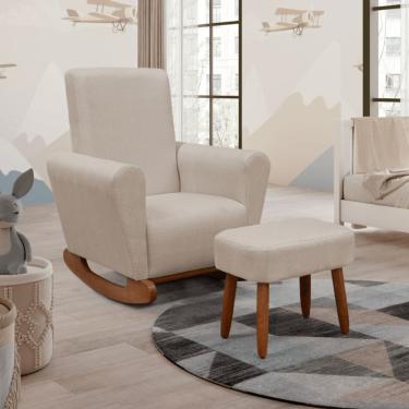 Imagem de Poltrona Amamentação Balanço Livía com Puff