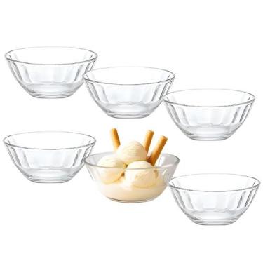 Imagem de Conjunto 6 Bowl De Vidro Transparente Resistente Potes De Sobremesa So