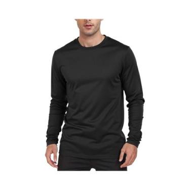 Imagem de Camisetas Masculinas De Manga Comprida, Cor Sólida, Casuais, Primavera