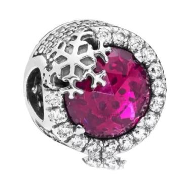 Imagem de Pulseira Feminina De Prata Esterlina 925 Com Pingente Redondo De Floco
