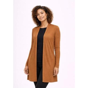 Imagem de Kimono (Cardigan) de Suede Summer Rib canelado Cor:TerracotaTamanho:GG