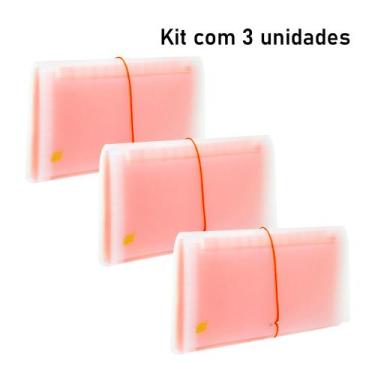 Imagem de Pasta Sanfonada 12 Divisoes Coloridas - Tamanho: Cheque - Kit com 3 un