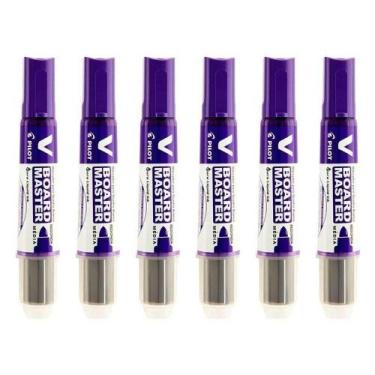 Imagem de Pincel Para Quadro Branco Recarregável Board Master Violeta 6 Unidades