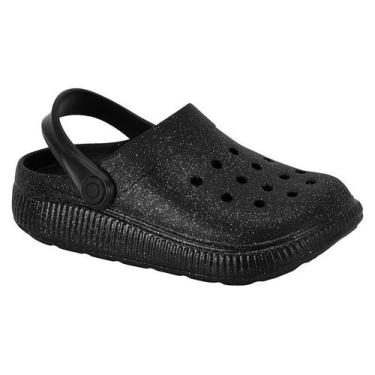 Imagem de Sandália Babuche Molekinha Infantil, Preto, Gliter, 25/26