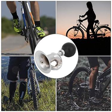 Imagem de FOLOSAFENAR Alarme de som de bicicleta de ferro e borracha resistente ao desgaste com saída de ar com boca de sino para guidão com diâmetro inferior a 2,2 cm, para bicicleta de montanha