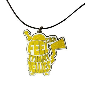 Imagem de Hat Shark I Can Feel It in My Jellies Text Mouse Monster Game Film Paródia - Colar com pingente de metal esmaltado de 49,5 cm