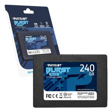 Imagem de HD SSD 240GB Patriot Burst Elite, Sata III 6Gb/s, Leitura 450MB/s, Gravação 320MB/s - PBE240GS25SSDR