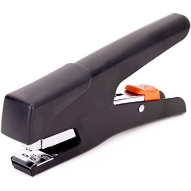 Imagem de REJOON Grampeador 24/6/26/6 grampeador portátil artigos de papelaria materiais de escritório grampos acessórios de escritório (cor: preto)