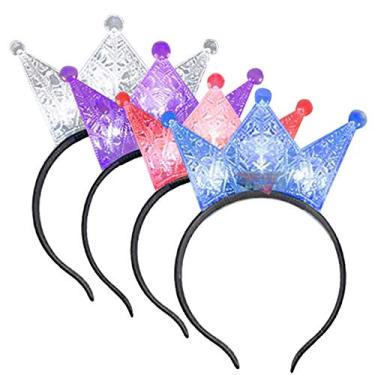 Imagem de ArtCreativity Coroas iluminadas para crianças, conjunto de 4, coroa de cabeça de LED para meninas e meninos, artigos de festa de princesa, acessórios de fantasia de Dia das Bruxas, lindas lembranças de festa de aniversário..