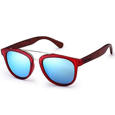 Imagem de Óculos de Sol HU WOOD Polarizado com Proteção UV400 Estilo Espelhado Madeira Bambu (C4)
