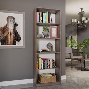 Imagem de Estante Livreiro Multiuso 5 Nichos Montreal Yescasa Amadeirado Smoked Perfect Wood