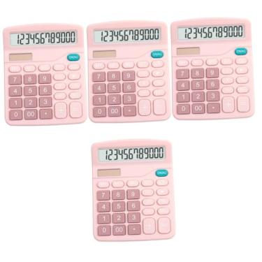 Imagem de VILLCASE 4 Pcs calculadora aritmética calculadora de escritório calculadora de energia solar calculadora infantil ração alpo rosa calculadora colorida calculadora básica portátil ferramenta