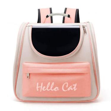 Imagem de Mochila Bolsa Transporte Gato Pet Animais Estimaçao Visao Panoramica Pequeno Medio Porte Viagem Passeio Caminhada Ventilaçao Bolso