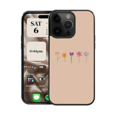 Imagem de CREFORKIAL Linda capa de telefone floral de flores estéticas para iPhone 14, capa rígida para iPhone 14 capa protetora fina à prova de choque TPU macio bumper + traseira rígida de alumínio