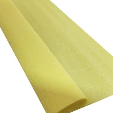 Imagem de Papel Crepom Italiano 140g Cartotecnica Rossi - 50cm x 2,5m - Kit 05 Rolos (973 Amarelo Clarissimo)