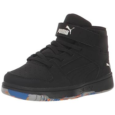 Imagem de PUMA Tênis infantil unissex Rebound Layup Mid, Preto, 21